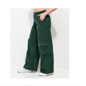 🌹HOST PICK🌹ANGEL KISS GREEN CORDUROY CARGO LOOSE/100%COTTON PANTS/SIZE 9/29/NWOT